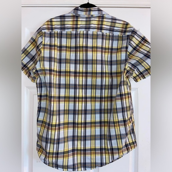 Timberland Men’s Large Plaid Button Down Short Sleeve Shirt - Picture 4 of 6